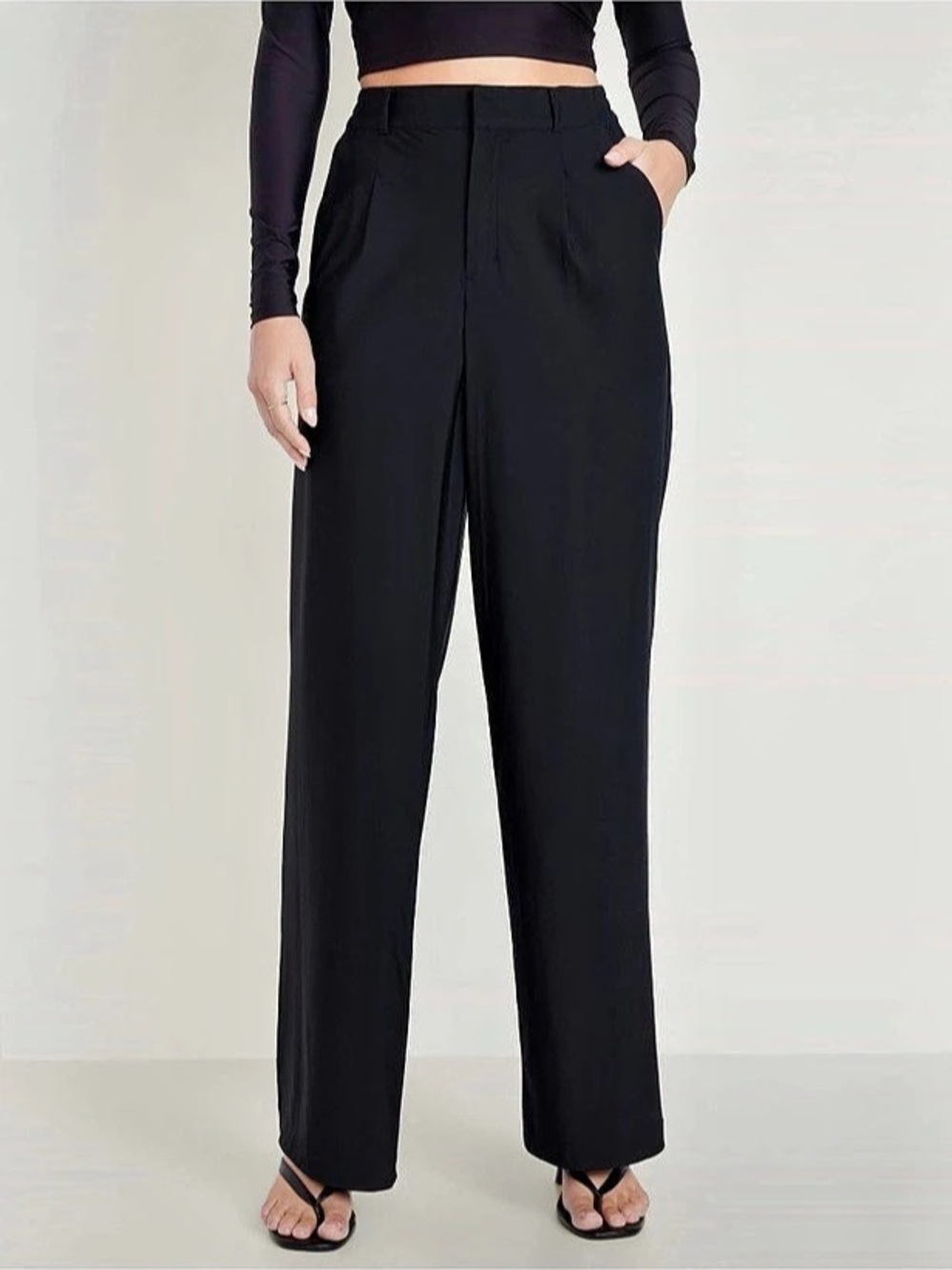 LIKE NEW Old Navy High-Waisted SleekTech Trouser Pants Wide Leg Trousers Small
